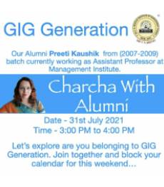 31 July 2021: The Alumni team and the Placement team of BRIMS had organised an Online Session of Ms. Preeti Kaushik who is our Alumni (2007-2009) batch for our MMS First year Students 2020-2022 batch. MS. Preeti Kaushik is currently working as an Assistant Professor in Management College. The session was very nice and interactive.